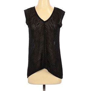 White House Black Market Black Stripe Top S